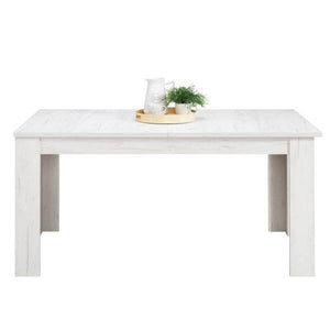 Esstisch ausziehbar Holztisch 160x90 cm Holz Massiv Weiss Vintage