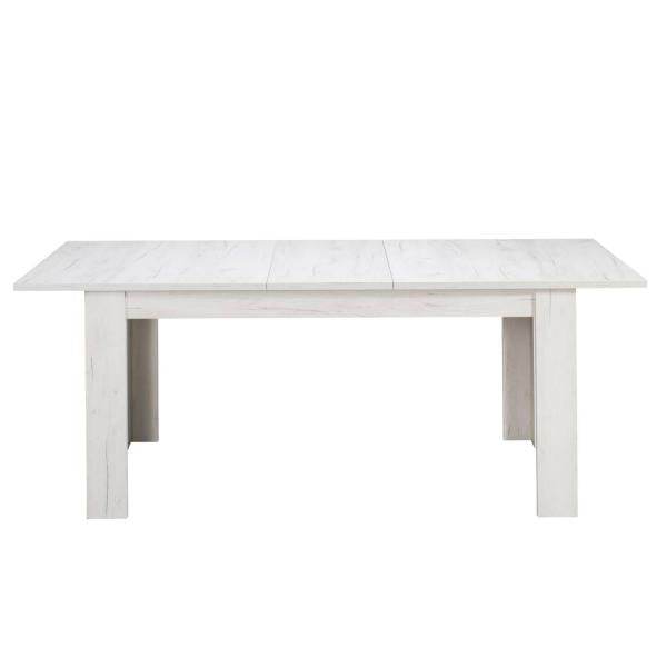 Esstisch ausziehbar Holztisch 160x90 cm Holz Massiv Weiss Vintage