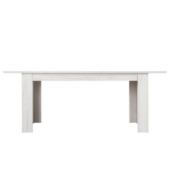 Esstisch ausziehbar Holztisch 160x90 cm Holz Massiv Weiss Vintage