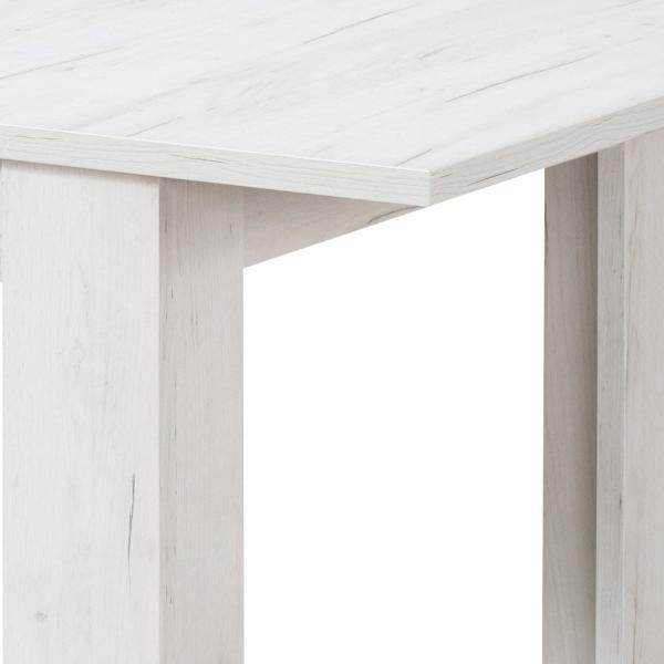 Esstisch ausziehbar Holztisch 160x90 cm Holz Massiv Weiss Vintage