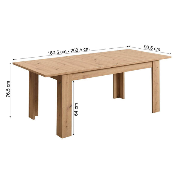Esstisch mit 4 Stühlen Essgruppe Set 160x90 cm Eiche Beige