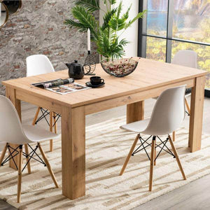 Esstisch ausziehbar Holztisch 160x90 cm Holz Massiv Eiche