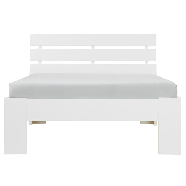 Holzbett 90x200 cm Weiss | Einzelbett | mit Lattenrost | massiv | Kind Jugend Gast
