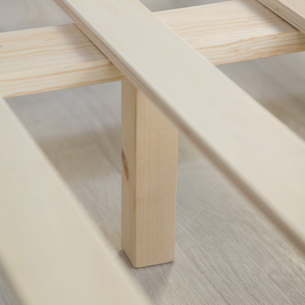 Holzbett 90x200 cm Weiss | Einzelbett | mit Lattenrost | massiv | Kind Jugend Gast