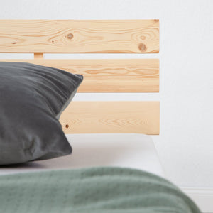 Holzbett 90x200 cm Natur | Einzelbett | mit Lattenrost | massiv | Kind Jugend Gast