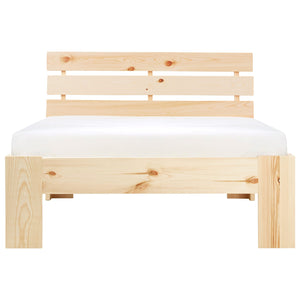 Holzbett 90x200 cm Natur | Einzelbett | mit Lattenrost | massiv | Kind Jugend Gast