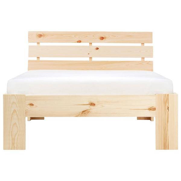 Holzbett 90x200 cm Natur | Einzelbett | mit Lattenrost | massiv | Kind Jugend Gast