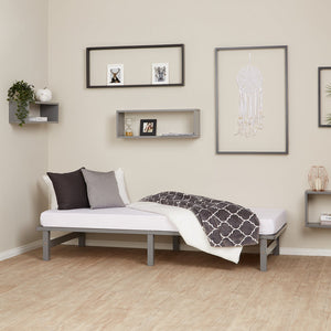 Palettenbett 90x200 cm Grau | Einzelbett | mit Lattenrost | Holz | Kind Jugend Gast