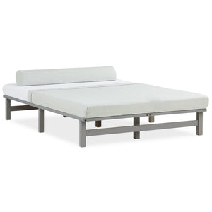 Palettenbett 140x200 cm Grau | Doppelbett | mit Lattenrost | Holz | Kind Jugend Gast