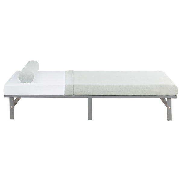 Palettenbett 140x200 cm Grau | Doppelbett | mit Lattenrost | Holz | Kind Jugend Gast