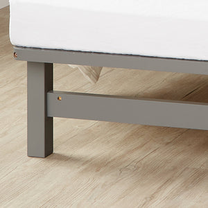 Palettenbett 140x200 cm Grau | Doppelbett | mit Lattenrost | Holz | Kind Jugend Gast