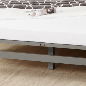 Palettenbett 140x200 cm Grau | Doppelbett | mit Lattenrost | Holz | Kind Jugend Gast