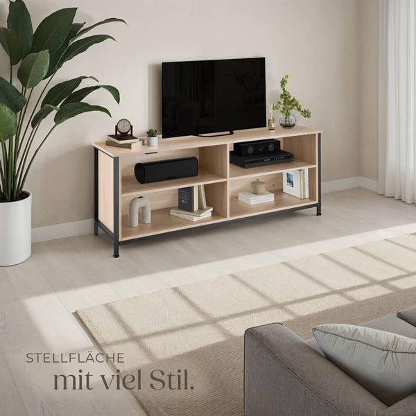 Sideboard Navan 147x41x60,5cm Industrial Holz hell, Eiche Sonoma