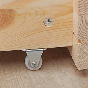 Bettkasten 2er Set Holz Aufbewahrung mit Rollen Bettschublade Auszug Box Natur