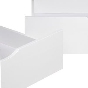 Bettkasten 2er Set Holz Aufbewahrung mit Rollen, Bett Schublade Bettauszug Box Weiss