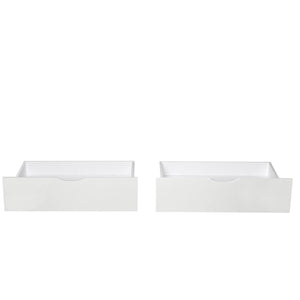 Bettkasten 2er Set Holz Aufbewahrung mit Rollen, Bett Schublade Bettauszug Box Weiss