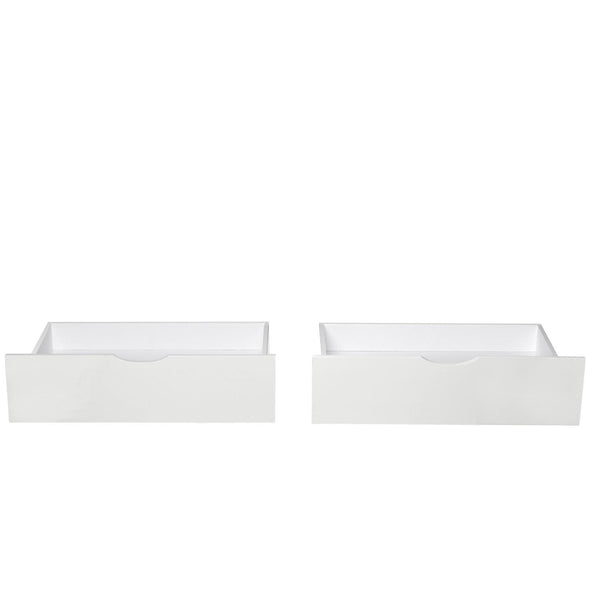 Bettkasten 2er Set Holz Aufbewahrung mit Rollen, Bett Schublade Bettauszug Box Weiss