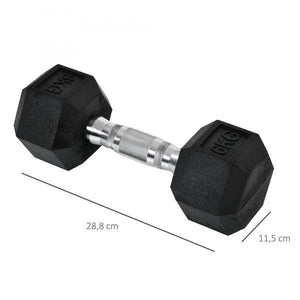 2er-Set Gummi-Hantel Fitness Hantel Kurzhantel Metall Gummi schwarz 6 KG