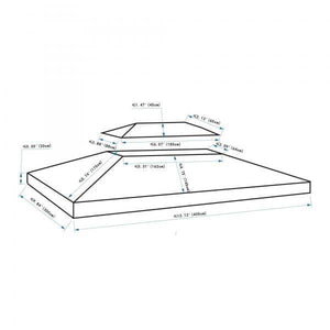 Ersatzdach Pavillondach für Metallpavillon Polyester 3x4m Rostrot