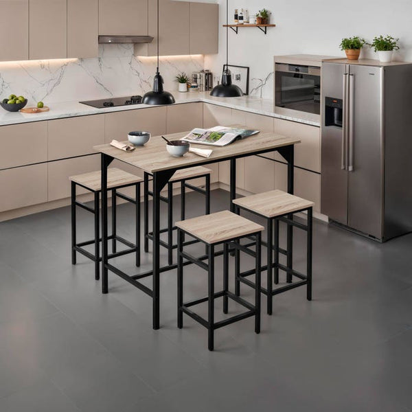 Bartisch-Set Edinburgh Industrial Holz hell, Eiche Sonoma