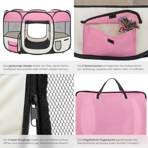Tierlaufstall aus Polyester, rosa