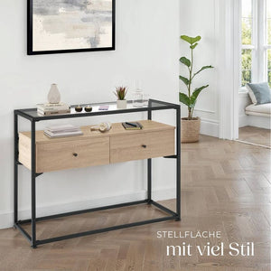 Konsolentisch Reading Industrial Holz hell, Eiche Sonoma