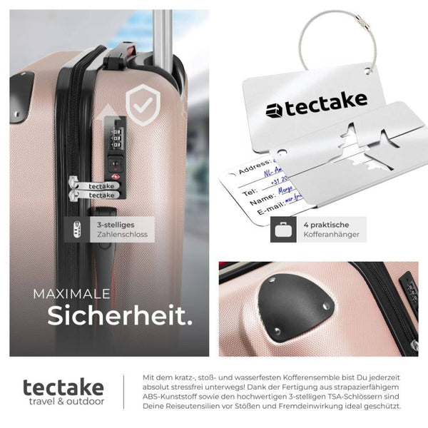 Hartschalenkoffer-Set Cleo roségold mit Zubehör