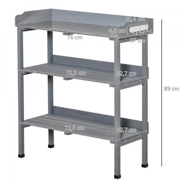 Pflanztisch Gärtnertisch Blumentisch mit Metall Arbeitsfläche
