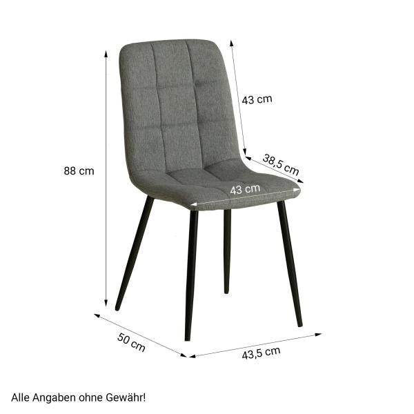 4er Set Grau Esszimmerstühle Küchenstühle Polsterstühle Modern