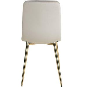 Polsterstuhl Samt Creme einzeln goldene Beine ohne Armlehnen Küche Esszimmer Büro