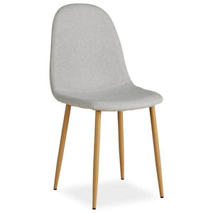 Essgruppe mit 4 Stühlen Esstisch Esszimmertisch Weiss Vintage Holztisch Massiv Polsterstühle Grau
