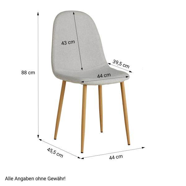4er Set Grau Esszimmerstühle Küchenstühle Polsterstühle Modern