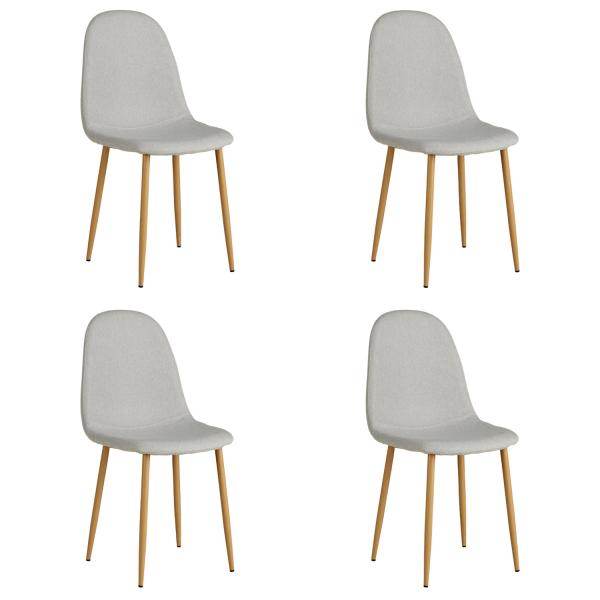 4er Set Grau Esszimmerstühle Küchenstühle Polsterstühle Modern