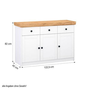 Kommode Sideboard Holz Eiche Weiss Massiv Highboard Anrichte