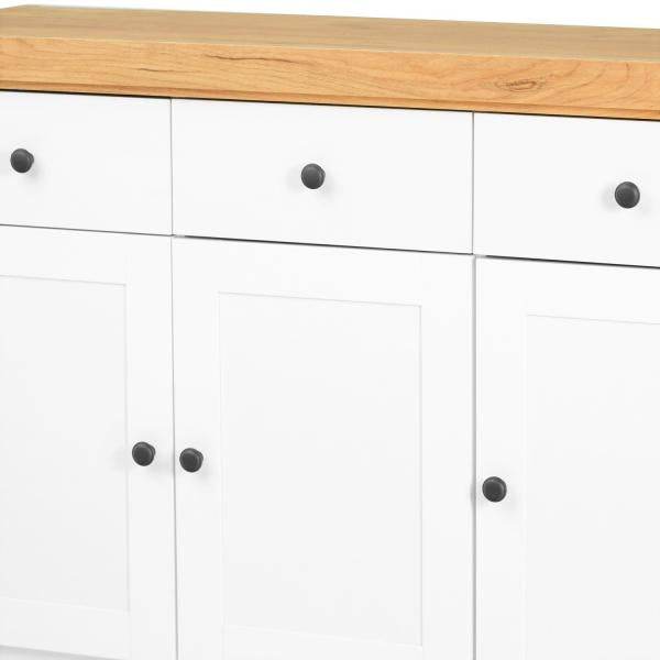 Kommode Sideboard Holz Eiche Weiss Massiv Highboard Anrichte