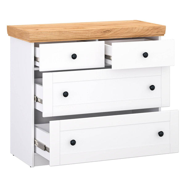 Kommode Sideboard Holz Eiche Weiss Massiv Schrank Highboard Anrichte