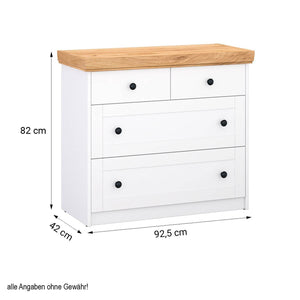 Kommode Sideboard Holz Eiche Weiss Massiv Schrank Highboard Anrichte