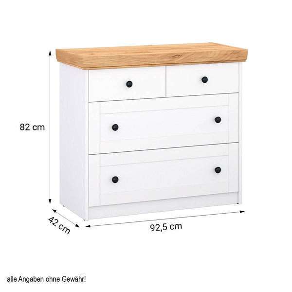 Kommode Sideboard Holz Eiche Weiss Massiv Schrank Highboard Anrichte