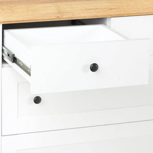 Kommode Sideboard Holz Eiche Weiss Massiv Schrank Highboard Anrichte