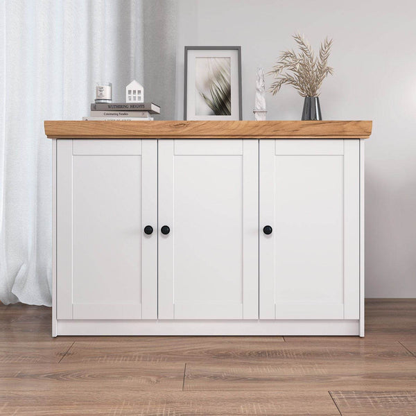 Kommode Sideboard Holz Eiche Weiss Massiv Schrank Highboard Anrichte