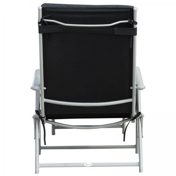 Sonnenliege Strandliege Gartenliege 7-stufig Verstellbar Klappbar Metall Schwarz