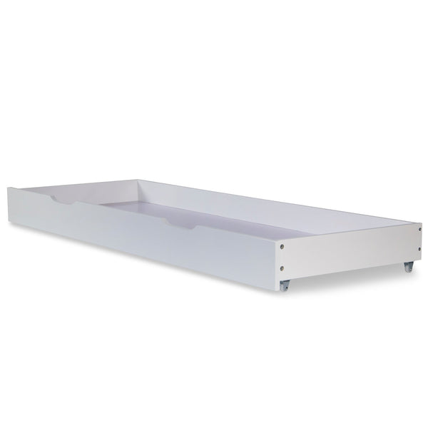 Holzbett 140x200 cm Weiss Doppelbett mit Bettkasten mit Lattenrost massiv Kind Jugend Gast