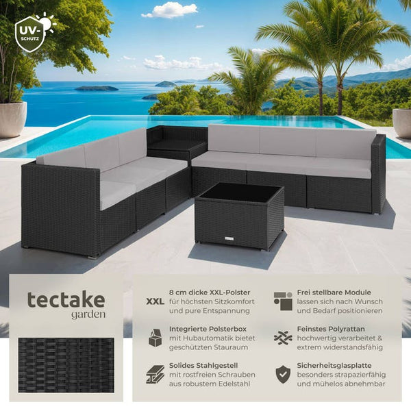 Rattan Lounge Verona schwarz