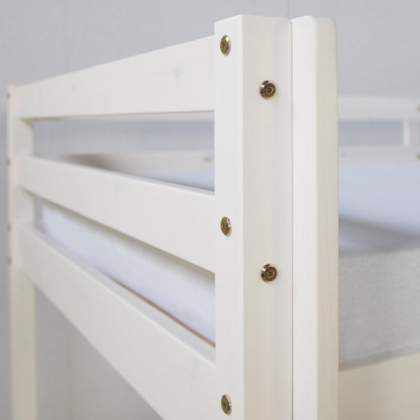 Hochbett Kinder 90x200 cm Weiss Basic | mit Lattenrost