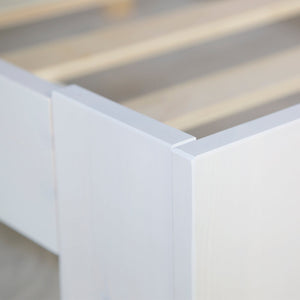 Doppelbett mit Matratze und Lattenrost 120x200 Bett Weiss Kiefer Massiv Holzbett