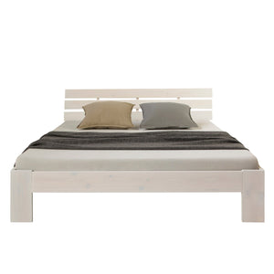 Holzbett mit Matratze und Lattenrost 140x200 Bett Weiss
