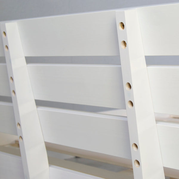 Holzbett mit Matratze und Lattenrost 140x200 Bett Weiss
