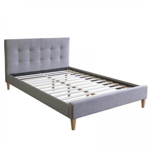 Polsterbett mit Matratze 120x200 Lattenrost Bett Grau