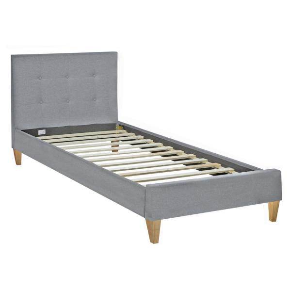 Polsterbett mit Matratze 90x200 Lattenrost Doppelbett Bett Grau