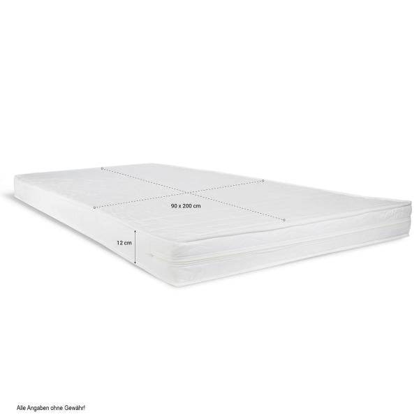 Polsterbett mit Matratze 90x200 Lattenrost Doppelbett Bett Grau